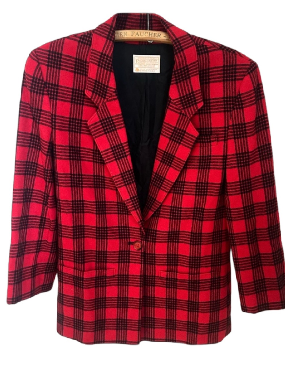 Vintage Pendleton Buffalo Plaid Wool Blazer USA Size 8